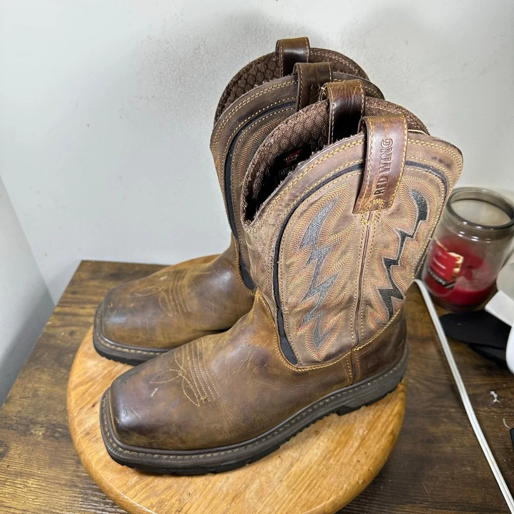 Red Wing Rio Flex 2204 Mens Brown Leather Square Toe Work Boots Size 9 D EH SR